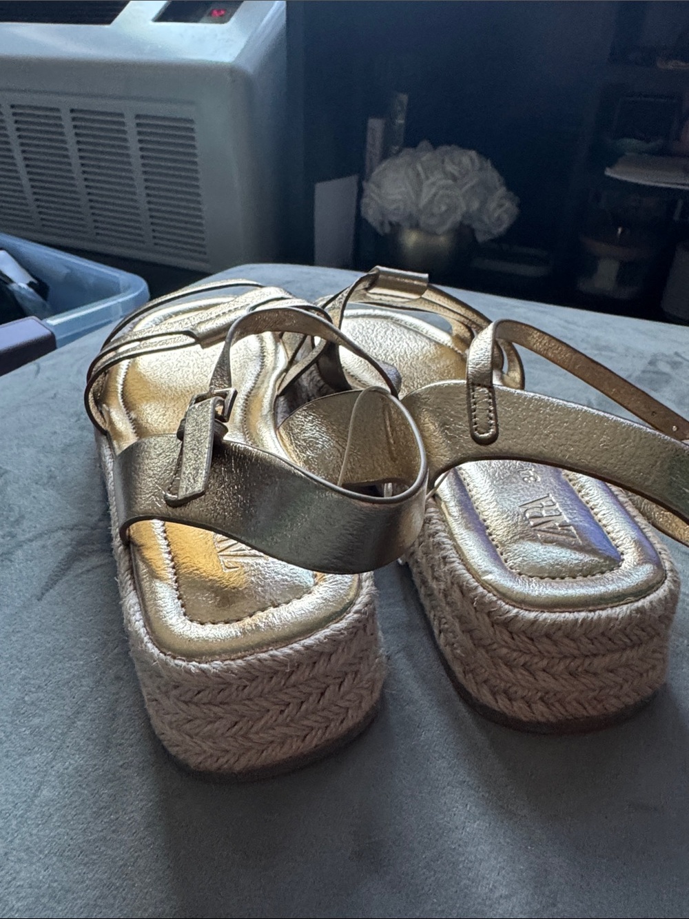 Girls Gold Strappy Espadrille Sandals - Picture 4 of 4